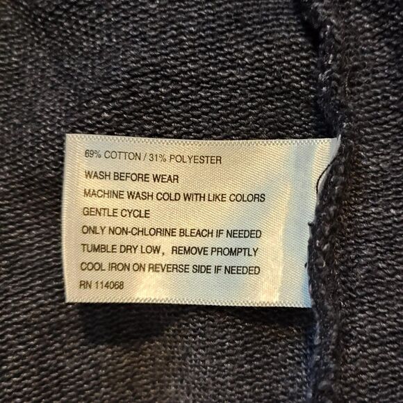 Evereve Sweatshirt Womens Medium Navy Beck Stripe Trim Rainbow Sleeve Crewneck - Picture 9 of 12